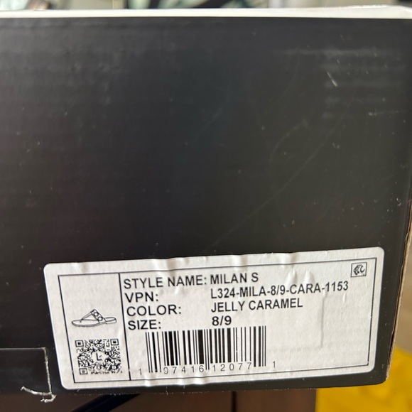 Larroude Milan S Jelly Thong Sandals, Caramel, 8/9 - Picture 5 of 5